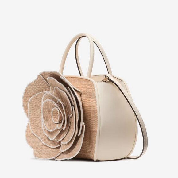 Kate Spade Flora 3D Rose Straw Crossbody KK969 NWT $449 - Picture 5 of 8